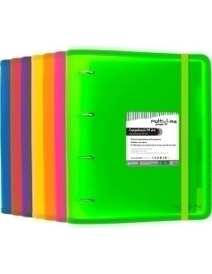 CARPEBOOK MULTILINE PP A4 4an35mm VERDE con recambio sobre velcro y 6 separadores extra gruesos