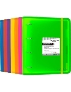 CARPEBOOK MULTILINE PP A4 4an35mm VIOLETA con recambio sobre velcro y 6 separadores extra gruesos