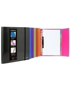 CARPEPLUS GRAFOPLAS FORRADO MULTILINE A4 4an25mm con recambio y 6 separadores extra gruesos FUCSIA