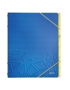 CARPETA CLASIFICADORA LEITZ URBAN CHIC A4 PP 6 SEPARADcon GOMA AZUL