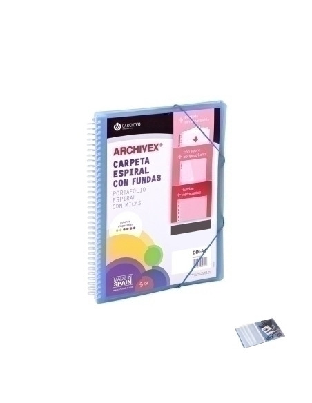 CARPETA FUNDAS TARIFARIO CARCHIVO ESPIRAL PP ARCHIVEX-STAR CANGURO A4 80 F AZUL