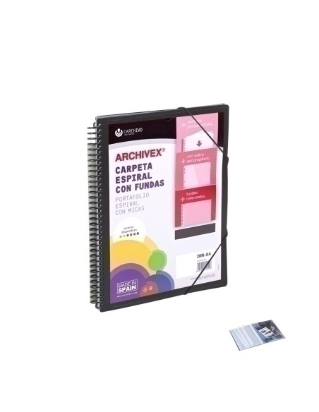 CARPETA FUNDAS TARIFARIO CARCHIVO ESPIRAL PP ARCHIVEX-STAR CANGURO A4 80 F NEGRO
