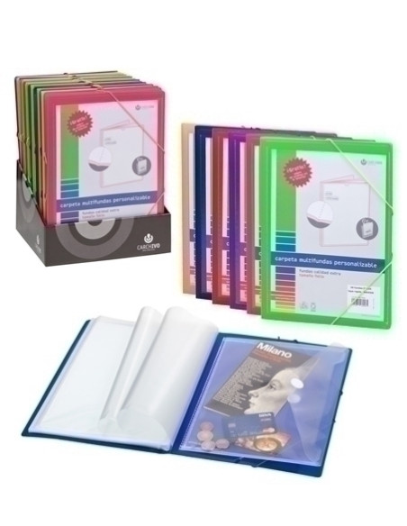 CARPETA FUNDAS TARIFARIO CARCHIVO PP CARCHIPLAS FASHION F CANGURO con GOMA 40 F6 colores