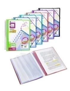 CARPETA FUNDAS TARIFARIO CARCHIVO REMOVE ESPIRAL PP A4 CANGURO con GOMA 30 F EXTRAIBLES NEGRO