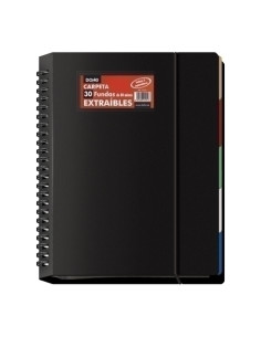 CARPETA FUNDAS TARIFARIO DOHE ESPIRAL PP EXTRAIBLE OPACO A4 30 F NEGRO