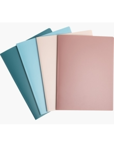 CARPETA FUNDAS TARIFARIO EXACOMPTA SKANDI PP RECLICLADO A4 PIEL NARANJA 20 F SURTIDOS 4 col