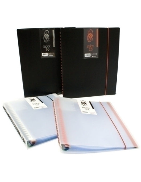 CARPETA FUNDAS TARIFARIO GRAFOPLAS ESPIRAL PP IN&OUT INDEX A4 50 F OPACO NEGRO