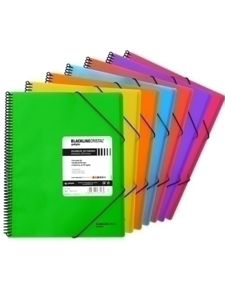 CARPETA FUNDAS TARIFARIO GRAFOPLAS ESPIRAL PP MAXIPLAS BLACKLINE A4 50 F NARANJA