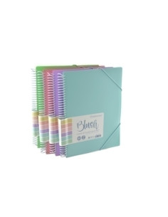 CARPETA FUNDAS TARIFARIO OFFICE BOX ESPIRAL PP A4 BLUSH 40 F SURTIDO 4 Colores