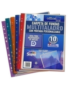 CARPETA FUNDAS TARIFARIO OFFICE BOX PP MULTITALADRO A4 10 F SUPRA SURTIDO
