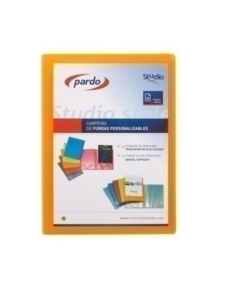 CARPETA FUNDAS TARIFARIO PARDO STUDIO STYLE PERSONALIZABLE PP A4 10 F NARANJA