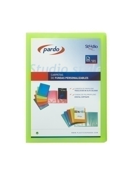 CARPETA FUNDAS TARIFARIO PARDO STUDIO STYLE PERSONALIZABLE PP A4 10 F VERDE