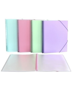 CARPETA FUNDAS TARIFARIO SENFORT PASTEL PP A4 con GOMA 20 F SURTIDO DE 4