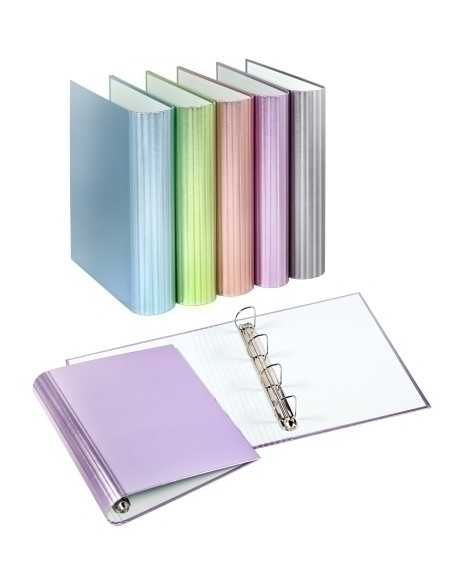 CARPETA de ANILLAS CARCHIVO METAL CARTON PLASTIFICADO BRILLO A4 4 anMIXTA 25mm SURTIDO 5 col