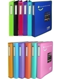 CARPETA de ANILLAS GRAFOPLAS LIKE2 PP A4 4 anMIXTAS 25mm MANDARINA