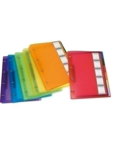 CARPETA de ANILLAS GRAFOPLAS PP TRANS COLORGRAF F 4 anMIXTAS 25mm y 5 SEPARAD AZUL