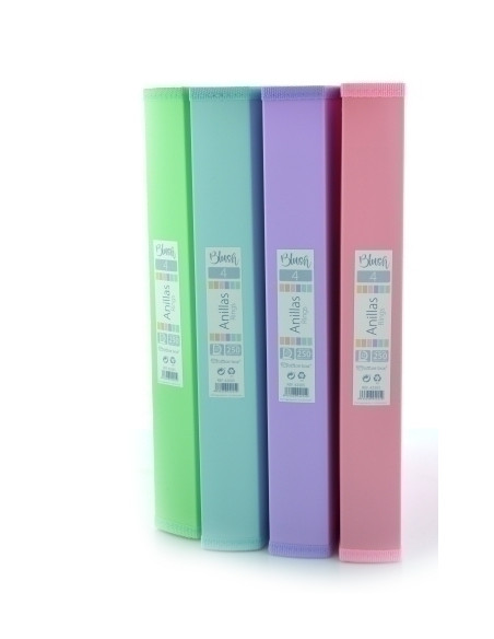CARPETA de ANILLAS OFFICE BOX PP A4 BLUSH 4 an 25mm SURTIDO 4 col