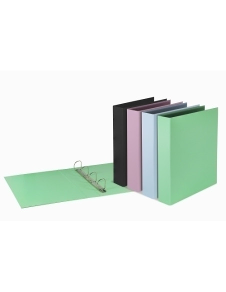 CARPETA de ANILLAS PARDO PASTEL TOUCH F 4 anMIXTAS 40mm AZUL
