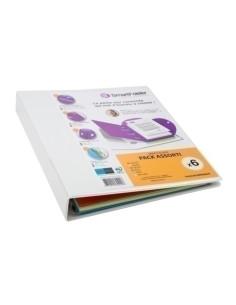CARPETA de ANILLAS TARIFOLD CARTON FORRADO A4 4an PERSONALIZABLE BLANCO incluye 6 smartfolder surtidos