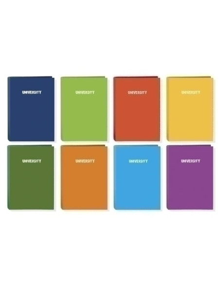 CARPETA de ANILLAS UNIVERSITY A4 4 an 40 mm con RECAMBIO 120 hj SURTIDO 8 col