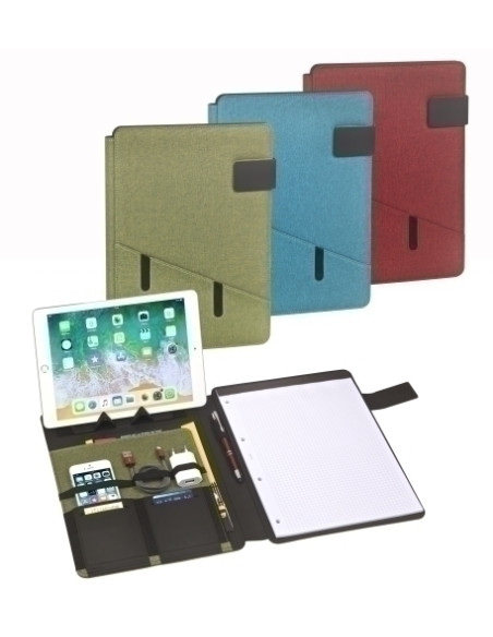 CARPETA de CONGRESOS CARCHIVO VENTURE A4 CON ATRIL BLOCK PORTA BOLIGRAFO y TRABILLA VERDE