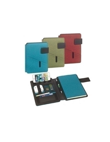 CARPETA de CONGRESOS CARCHIVO VENTURE A5 CON ATRIL BLOCK PORTA BOLIGRAFO y TRABILLA VERDE