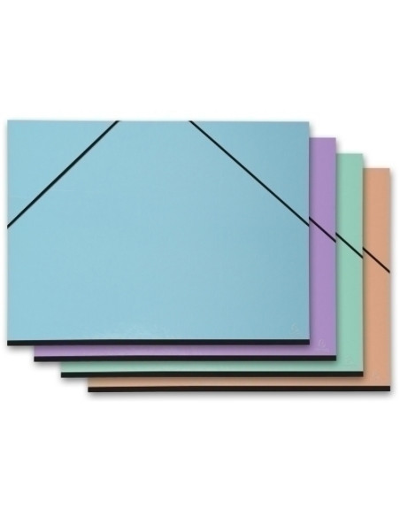 CARPETA de DIBUJO EXACOMPTA AQUAREL CARTON CGOMAS Y SOLAPAS 50x65 SURTIDAS 4 col