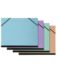 CARPETA de DIBUJO EXACOMPTA AQUAREL CARTON CGOMAS Y SOLAPAS A4 SURTIDAS 4 col
