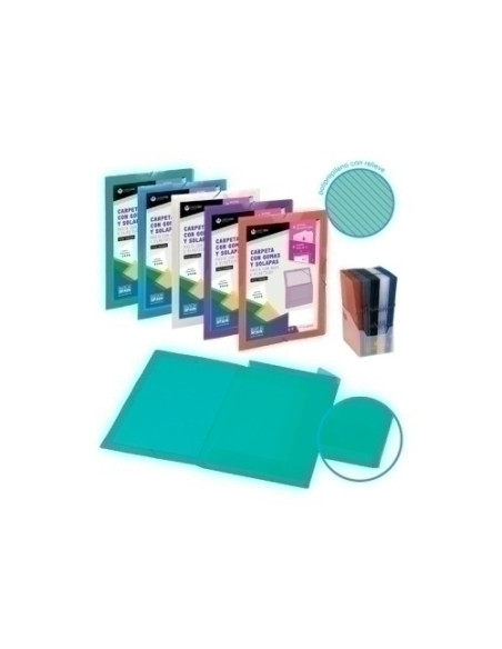 CARPETA de GOMAS y SOLAPAS CARCHIVO DIAGONAL PP F con CANGURO SURTIDO