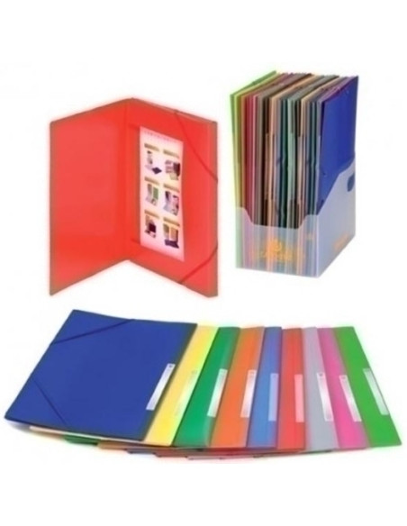 CARPETA de GOMAS y SOLAPAS CARCHIVO PP OPACO F  con ETIQUETA ROJO