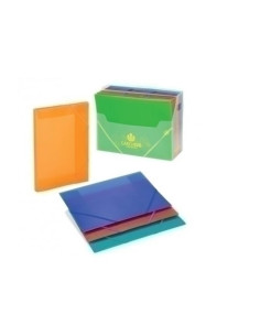 CARPETA de GOMAS y SOLAPAS CARCHIVO PP TRANS F FLUOR NARANJA