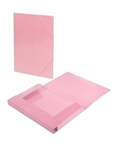 CARPETA de GOMAS y SOLAPAS CARCHIVO SOFT CARTON BRILLO F ROSA