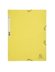 CARPETA de GOMAS y SOLAPAS EXACOMPTA AQUAREL CARTULINA LUSTRADA A4 con ETIQUETA AMARILLO LIMON