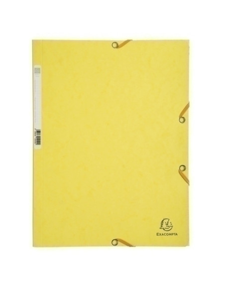 CARPETA de GOMAS y SOLAPAS EXACOMPTA AQUAREL CARTULINA LUSTRADA A4 con ETIQUETA AMARILLO LIMON