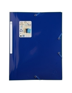 CARPETA de GOMAS y SOLAPAS EXACOMPTA BEE BLUE PP A4 AZUL MARINO