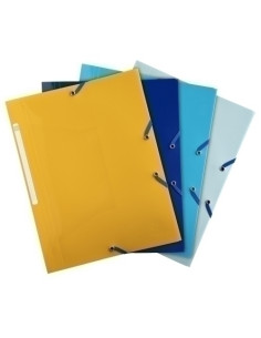CARPETA de GOMAS y SOLAPAS EXACOMPTA BEE BLUE PP A4 SURTIDAS 4 colores