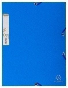 CARPETA de GOMAS y SOLAPAS EXACOMPTA FOREVER CARTON A4 con ETIQUETA AZUL