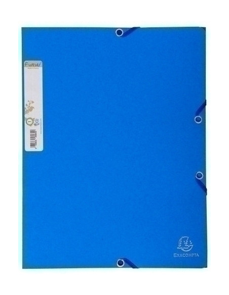 CARPETA de GOMAS y SOLAPAS EXACOMPTA FOREVER CARTON A4 con ETIQUETA AZUL