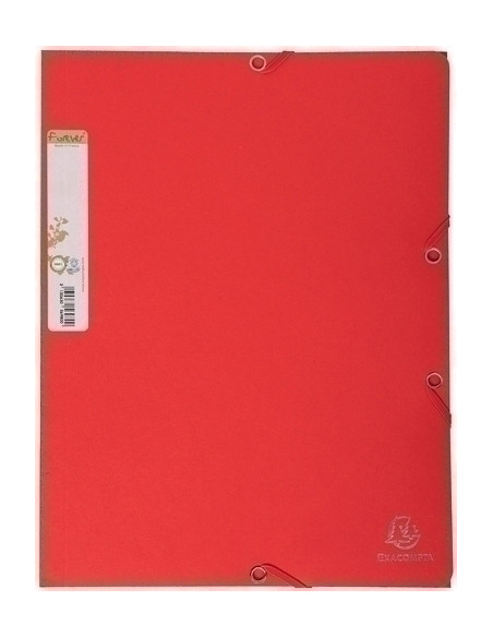 CARPETA de GOMAS y SOLAPAS EXACOMPTA FOREVER CARTON A4 con ETIQUETA ROJO