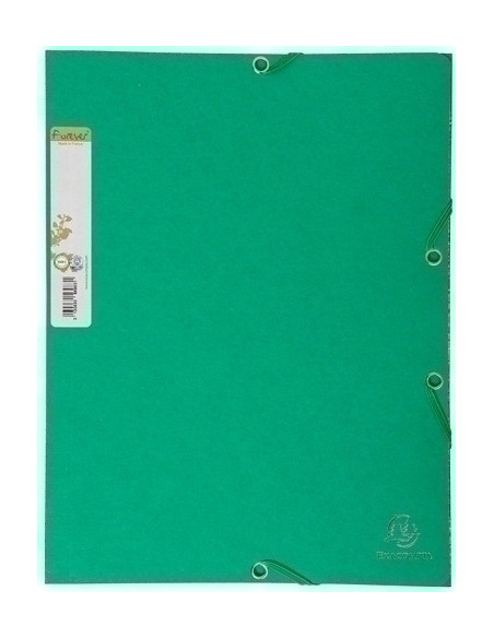 CARPETA de GOMAS y SOLAPAS EXACOMPTA FOREVER CARTON A4 con ETIQUETA VERDE