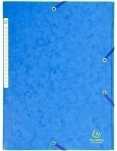CARPETA de GOMAS y SOLAPAS EXACOMPTA MAXI CARTON A4 con ETIQUETA AZUL