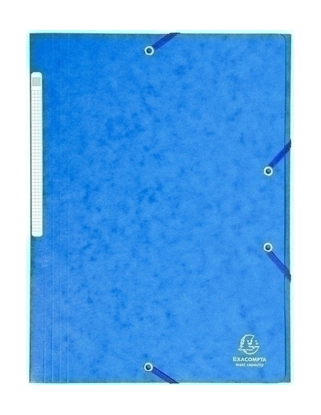CARPETA de GOMAS y SOLAPAS EXACOMPTA MAXI CARTON A4 con ETIQUETA AZUL