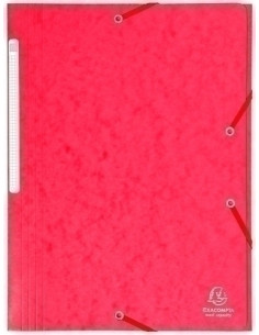 CARPETA de GOMAS y SOLAPAS EXACOMPTA MAXI CARTON A4 con ETIQUETA ROJO