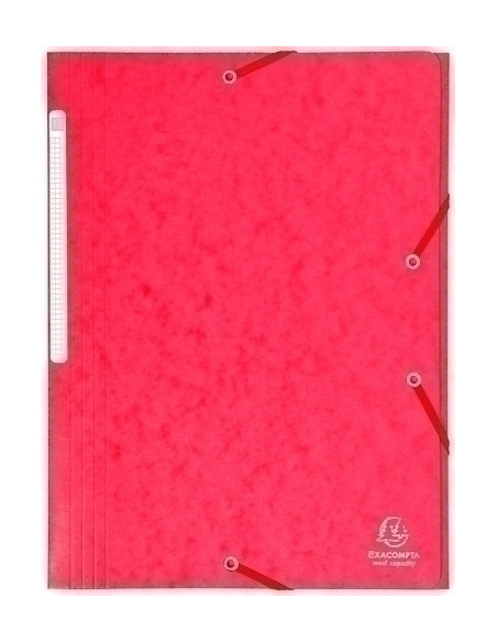 CARPETA de GOMAS y SOLAPAS EXACOMPTA MAXI CARTON A4 con ETIQUETA ROJO