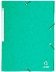 CARPETA de GOMAS y SOLAPAS EXACOMPTA MAXI CARTON A4 con ETIQUETA VERDE