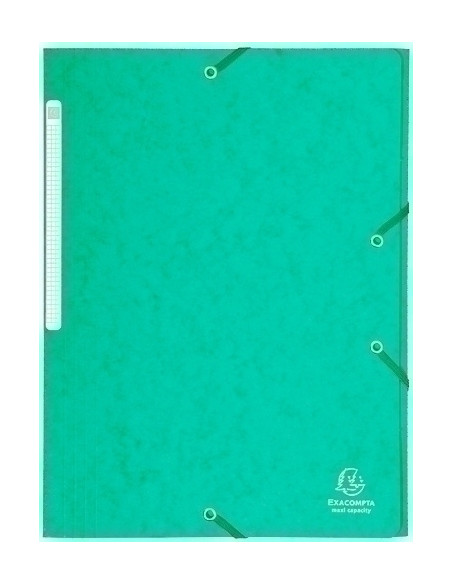 CARPETA de GOMAS y SOLAPAS EXACOMPTA MAXI CARTON A4 con ETIQUETA VERDE