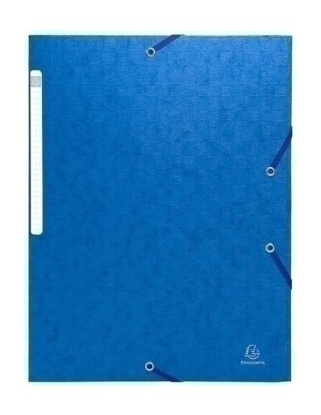 CARPETA de GOMAS y SOLAPAS EXACOMPTA SCOTTEN MAXI CARTON GOFRADO A4 con ETIQUETA AZUL