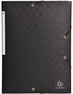 CARPETA de GOMAS y SOLAPAS EXACOMPTA SCOTTEN MAXI CARTON GOFRADO A4 con ETIQUETA NEGRO