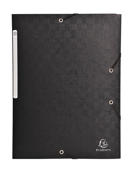 CARPETA de GOMAS y SOLAPAS EXACOMPTA SCOTTEN MAXI CARTON GOFRADO A4 con ETIQUETA NEGRO