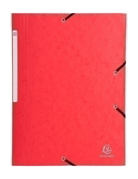 CARPETA de GOMAS y SOLAPAS EXACOMPTA SCOTTEN MAXI CARTON GOFRADO A4 con ETIQUETA ROJO